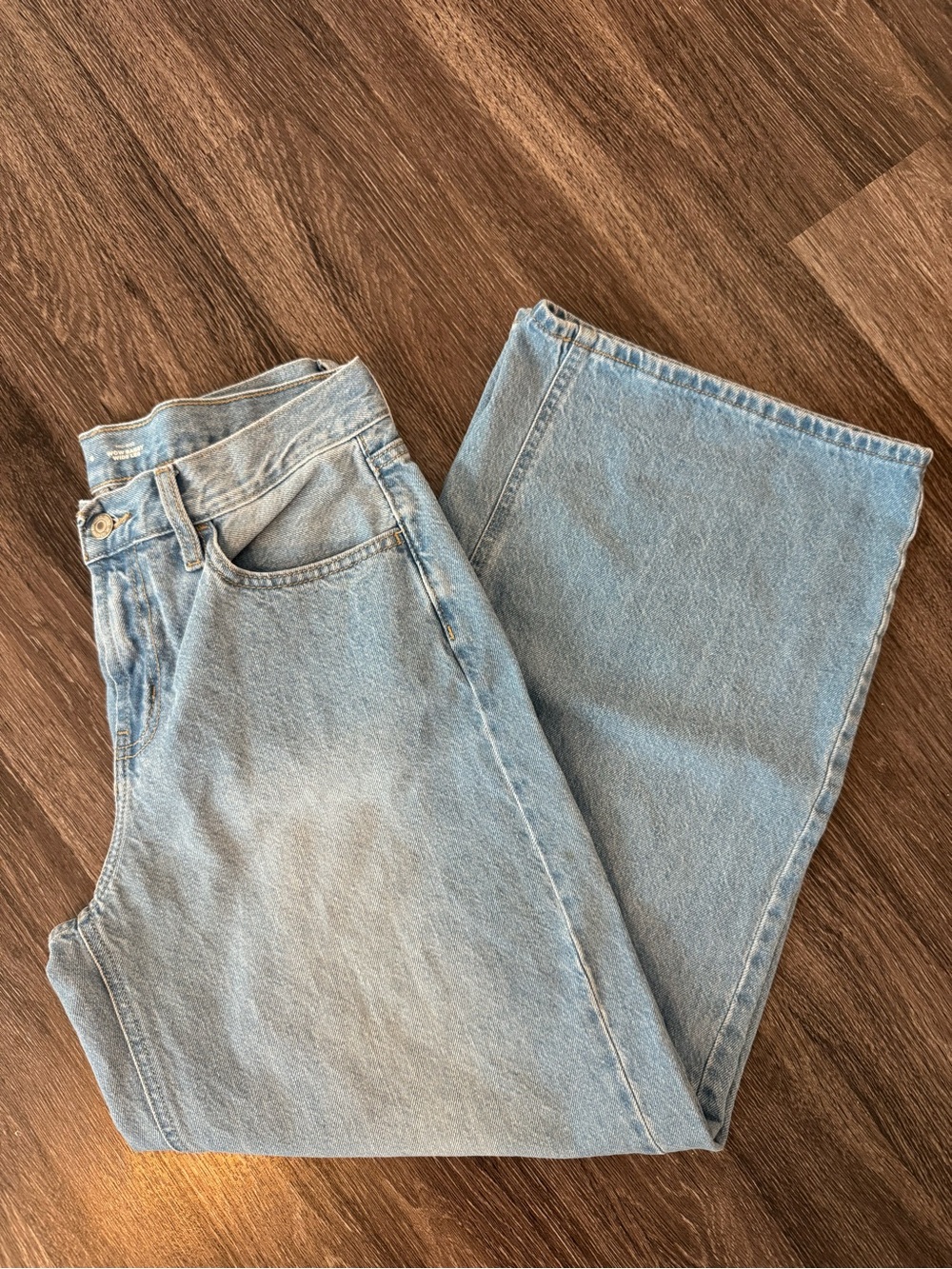 Old Navy Light Blue Mid-Rise Wide Leg Jeans